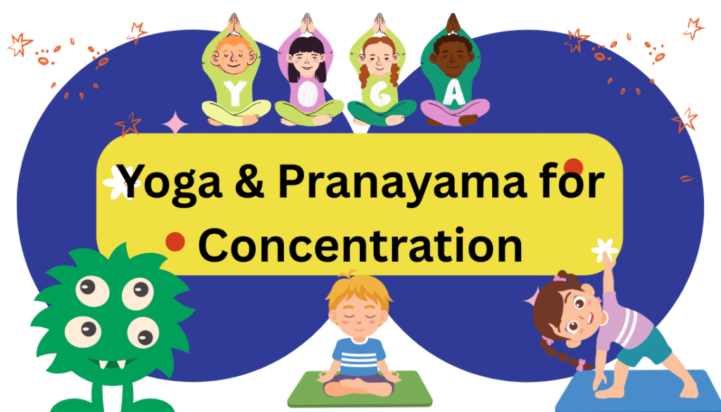 Children practicing yoga for concentration and brain development
kids memory, brain power, yoga, diet)